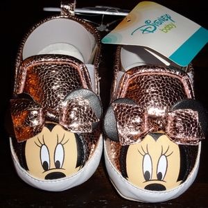 Baby Girl Rose Gold Minnie Mouse Shoes